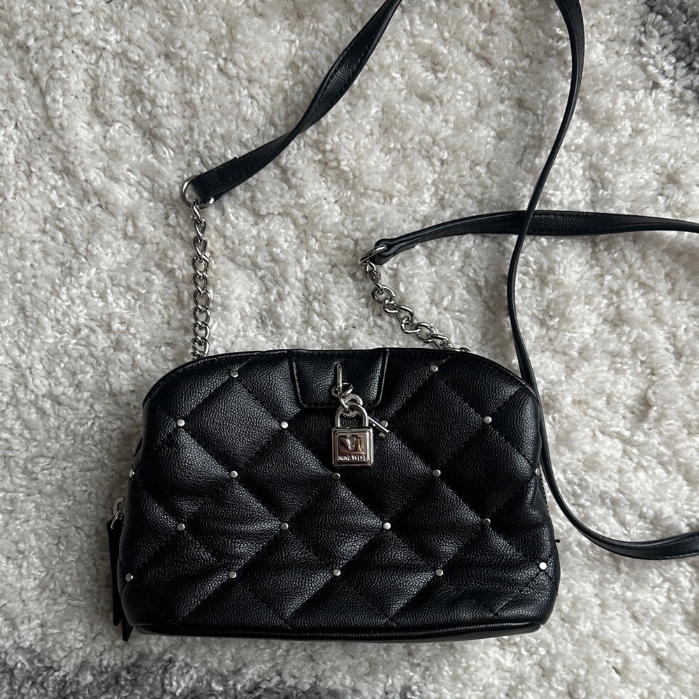 Nine West Black Quilted Crossbody Bag